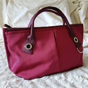 Kenneth Cole Burgundy Maroon Y2K Tote Top Handle Nylon Bag